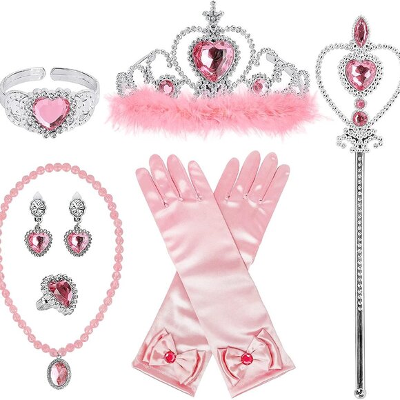 Other - Princess Dress Up Accessories Princess Gloves, 7pcs Dress Up Set for Toddler Gir